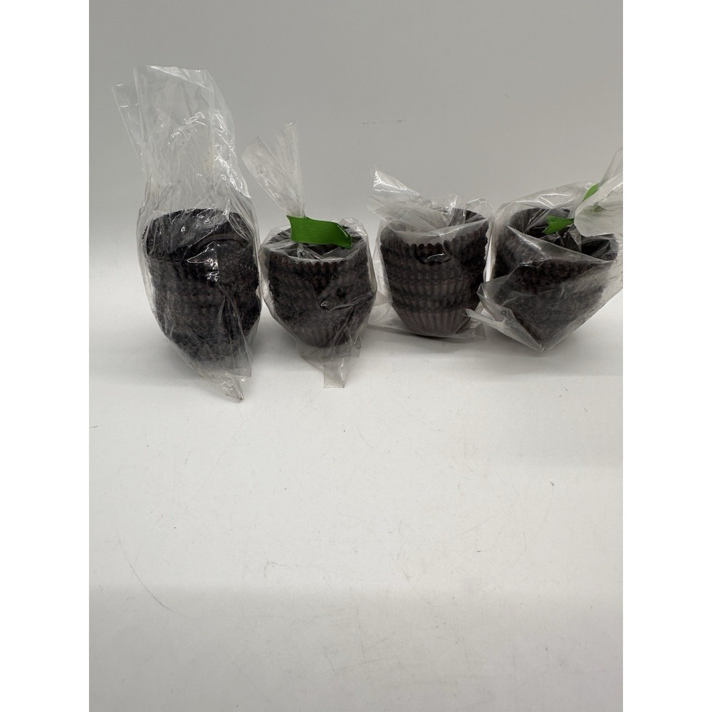 Mini Brown Cupcake Liners 1" Candy Truffle Cups‎ Bakery Parchment Lot of 4